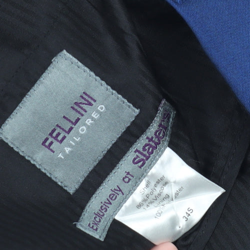 Fellini Men's Blue Slim Fit Suit Trousers 34S