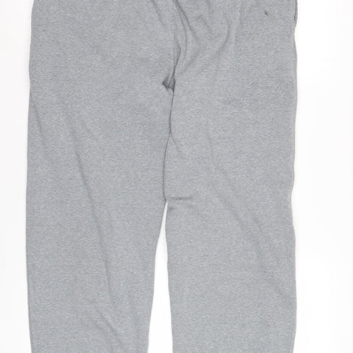 Reebok Men's Grey Sweatpants - Size L, Fleece, Relaxed Fit