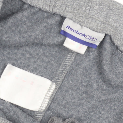Reebok Men's Grey Sweatpants - Size L, Fleece, Relaxed Fit