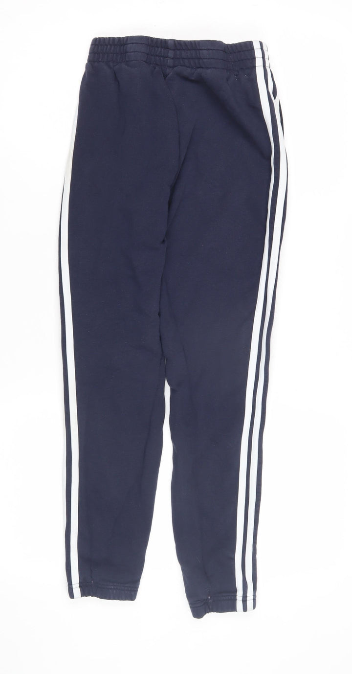 Adidas Boys' Blue Track Pants, Size 12, Sporty Striped Style