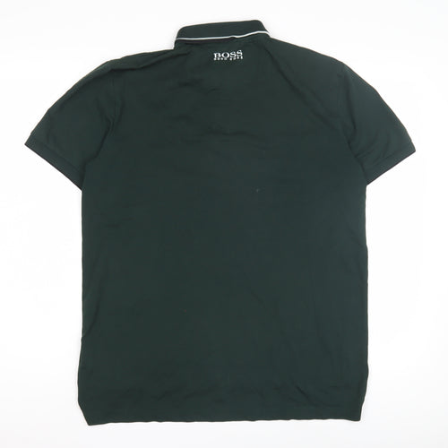 BOSS Men's Green Polo Shirt L Regular Fit