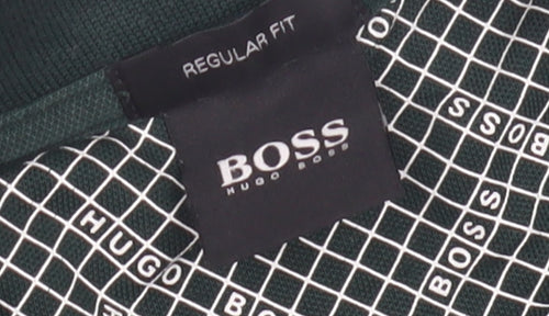 BOSS Men's Green Polo Shirt L Regular Fit