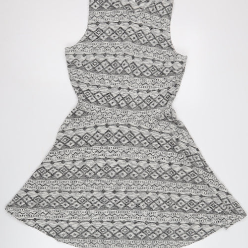 Superdry Women's Grey Geometric Knit Dress M