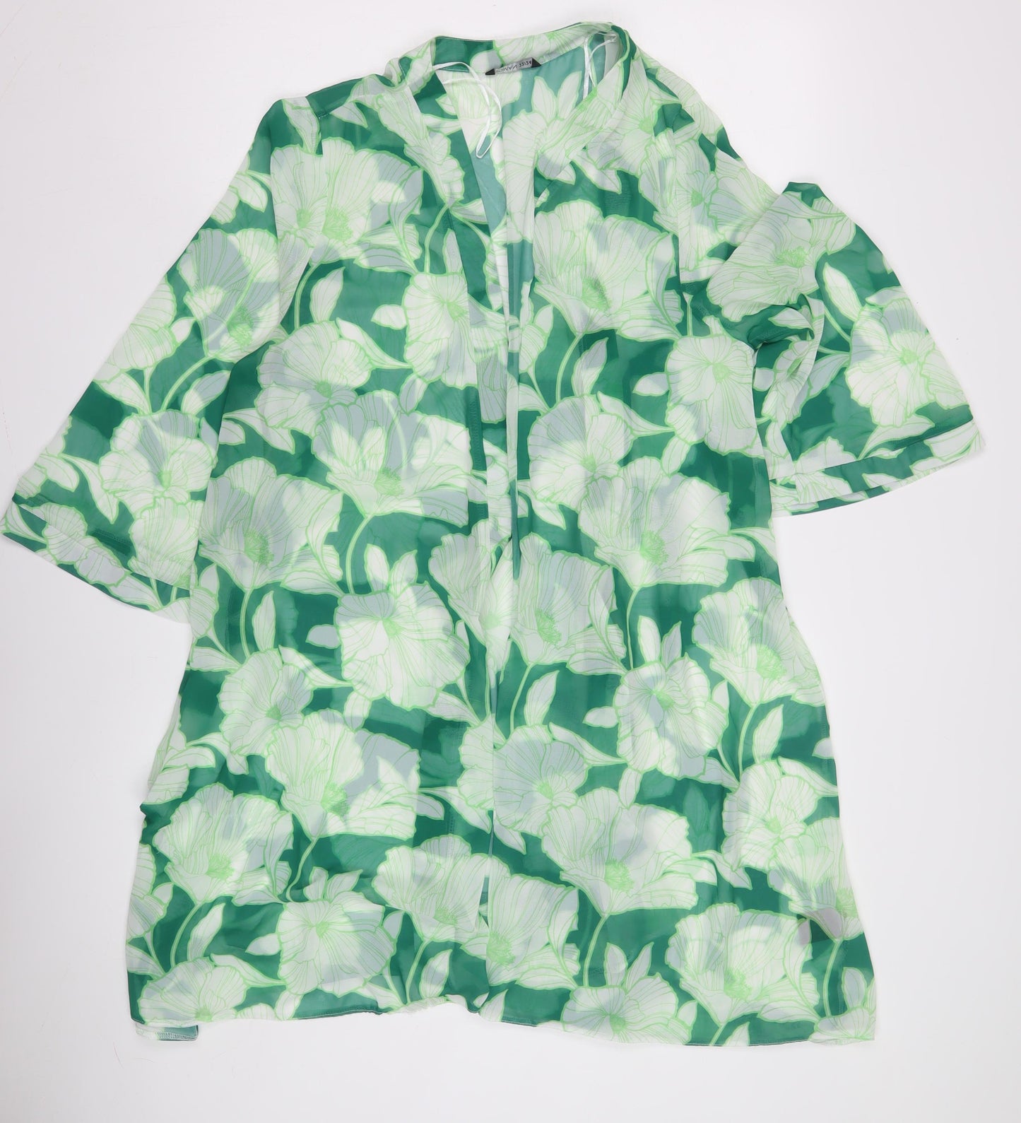 Roman Women's Green Floral Plus Size Cover Up