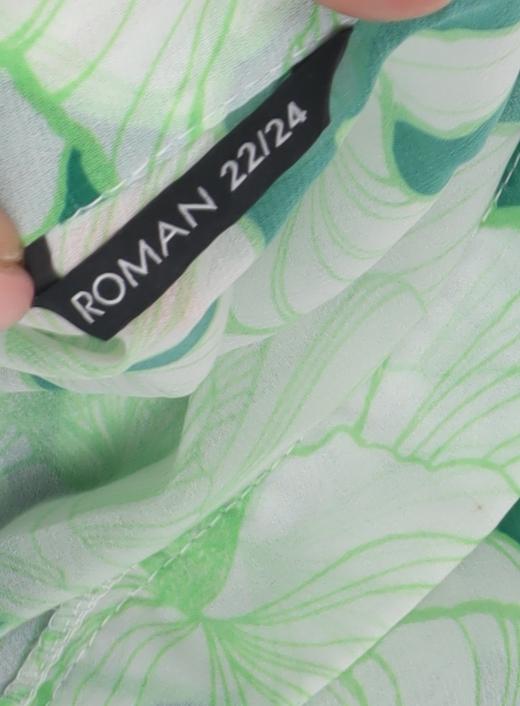 Roman Women's Green Floral Plus Size Cover Up