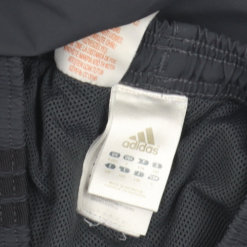 Adidas Boys Black Track Pants Size 9 Years Activewear