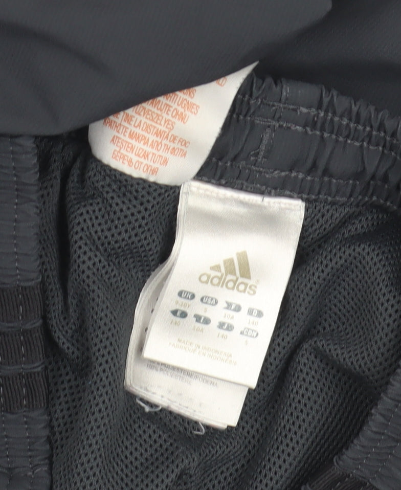 Adidas Boys Black Track Pants Size 9 Years Activewear