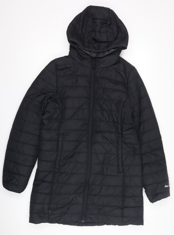 Peter Storm Women's Black Puffer Jacket Size 12 Hooded