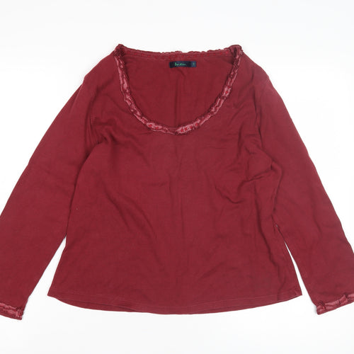 Boden Women's Red Long Sleeve Scoop Neck Top - Size 20