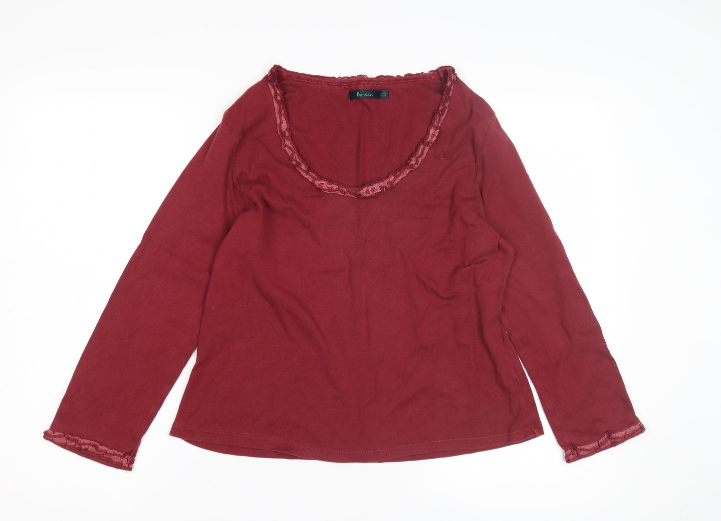 Boden Women's Red Long Sleeve Scoop Neck Top - Size 20