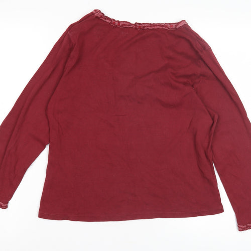 Boden Women's Red Long Sleeve Scoop Neck Top - Size 20