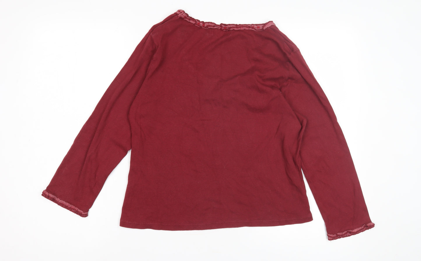 Boden Women's Red Long Sleeve Scoop Neck Top - Size 20