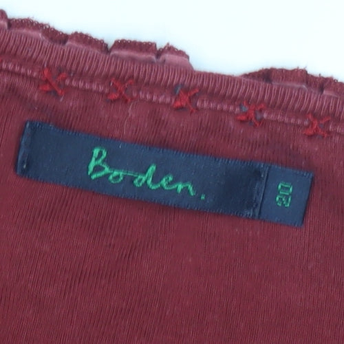 Boden Women's Red Long Sleeve Scoop Neck Top - Size 20