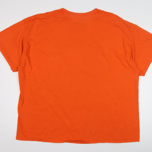 2Pac Men's Orange XL Music T-Shirt Crew Neck
