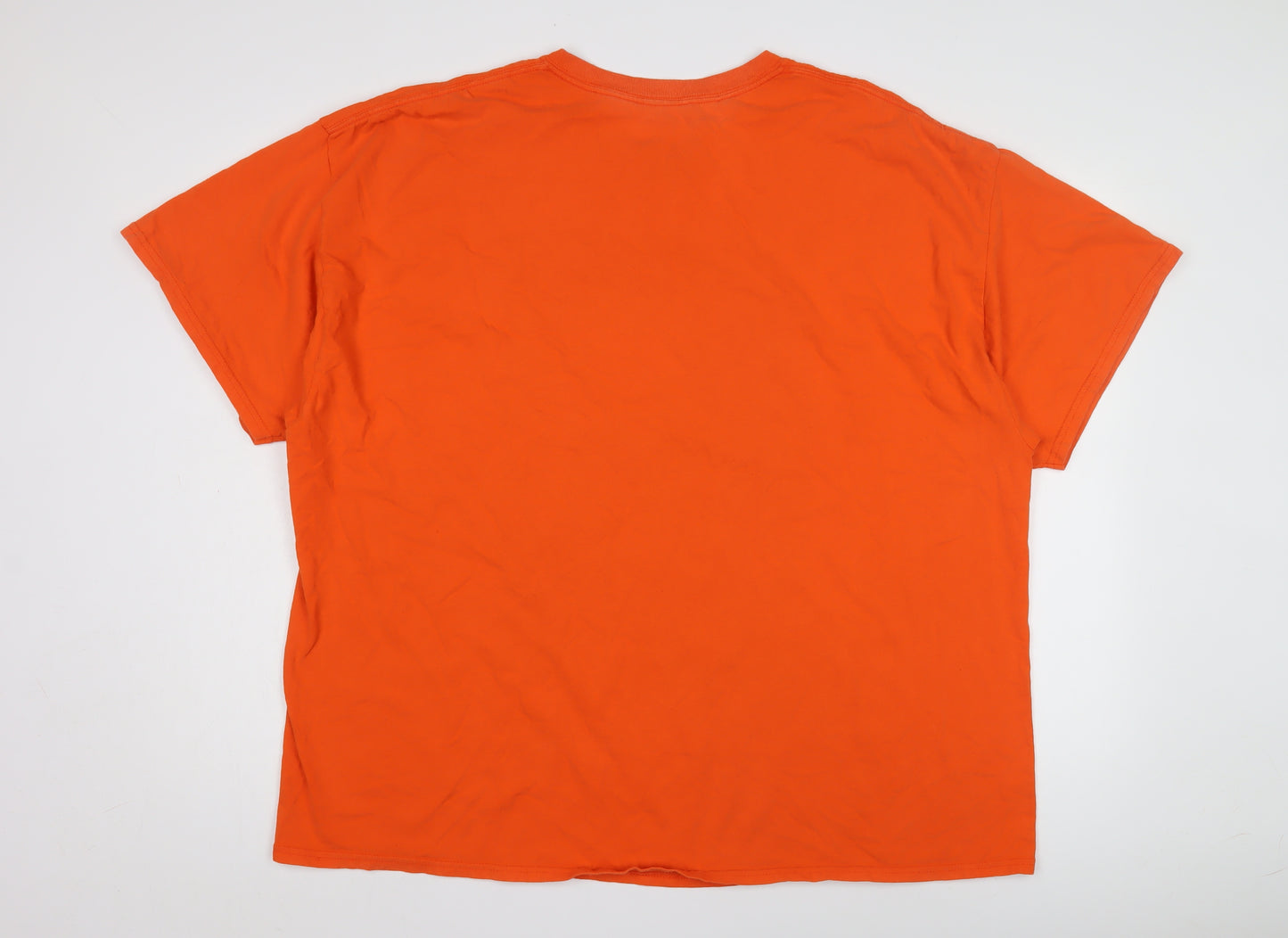 2Pac Men's Orange XL Music T-Shirt Crew Neck