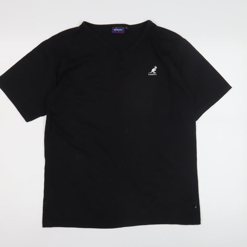 Kangol Men's Black V-Neck T-Shirt Size S