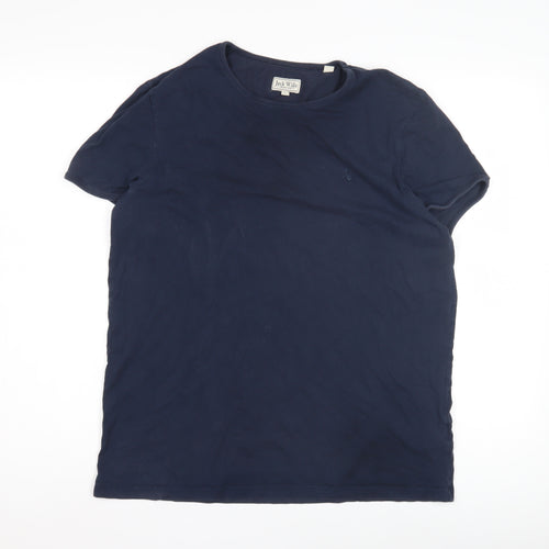 Jack Wills Men's Blue Cotton Crew Neck T-Shirt M