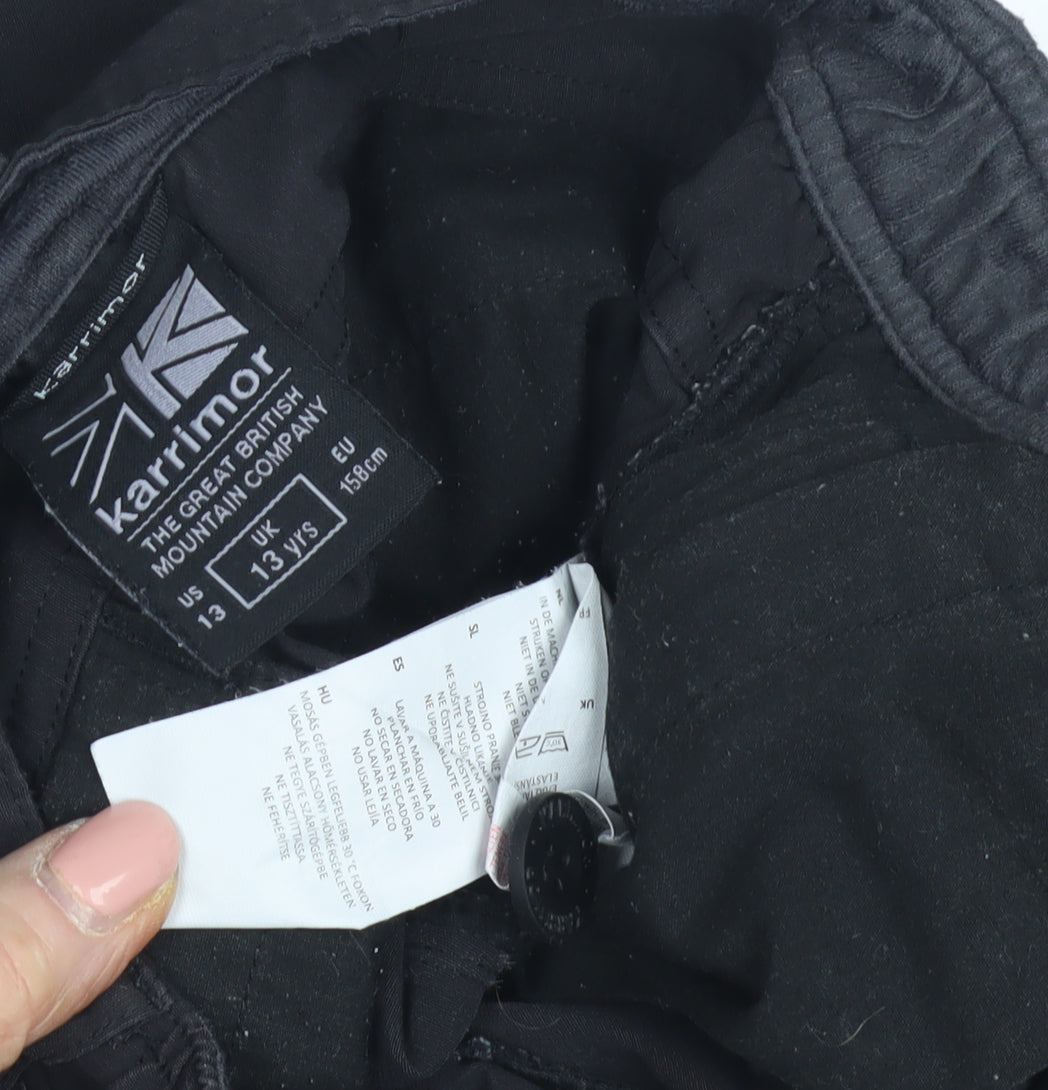 Karrimor Boys Black Trousers 13 Years Zip Pocket Activewear