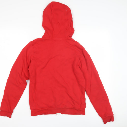 Timberland Boys Red Full Zip Hoodie, Size 14 Years, Logo Accent