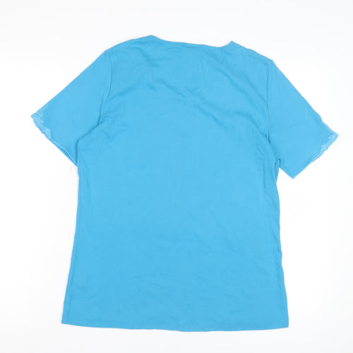 Damart Women's Blue Embroidered T-Shirt M