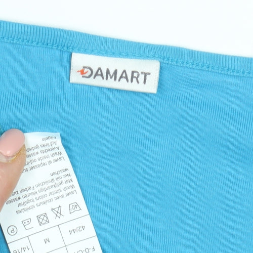 Damart Women's Blue Embroidered T-Shirt M