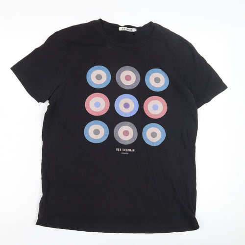 Ben Sherman Men's Black Cotton Printed T-Shirt Size M