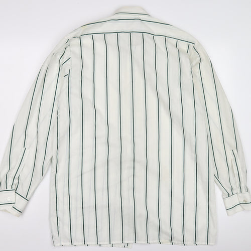 Henry Bannerman Men's White Striped Dress Shirt 15.5