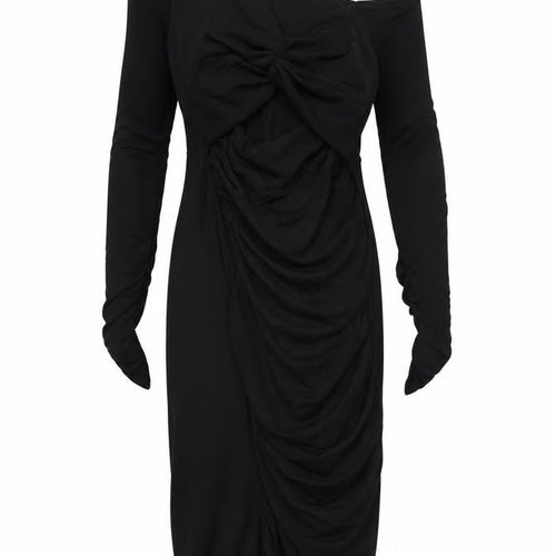 Club L London Black One Shoulder Dress, Size 8