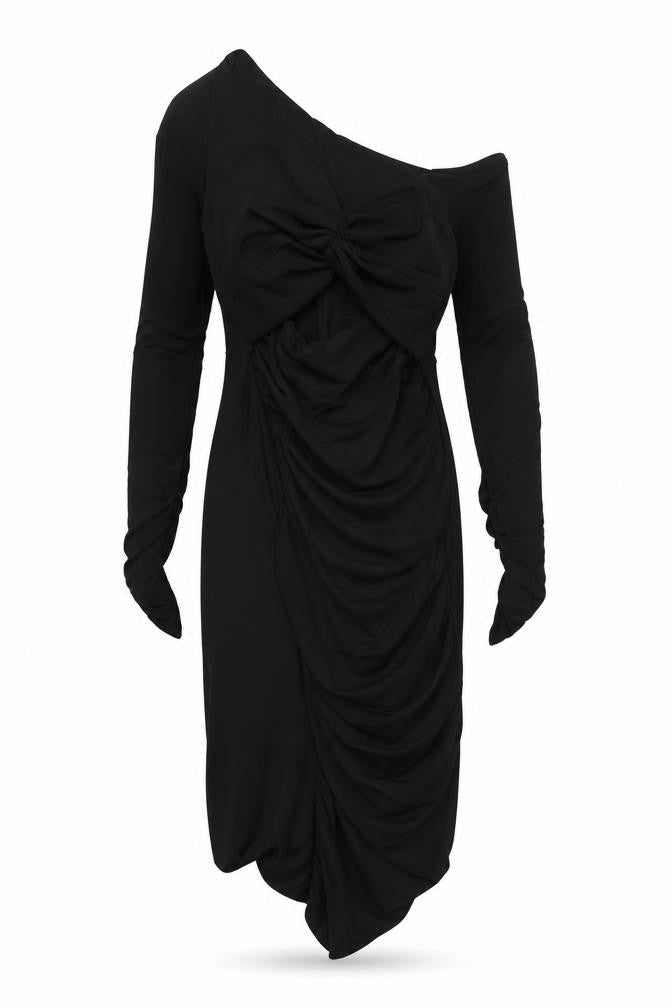 Club L London Black One Shoulder Dress, Size 8