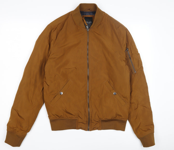 New Look Men's Brown Bomber Jacket S Casual Autumn
