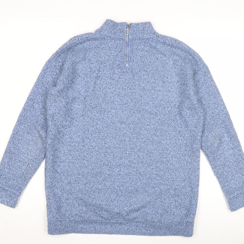 Next Women's Blue Knit Zip Sweatshirt Size 8