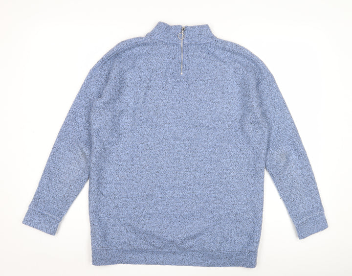 Next Women's Blue Knit Zip Sweatshirt Size 8