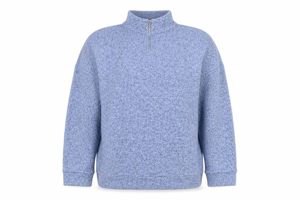 Front view of Next Women's Blue Knit Zip Sweatshirt, size 8