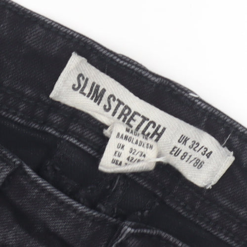 Men's Black Slim Fit Skinny Jeans Size 32