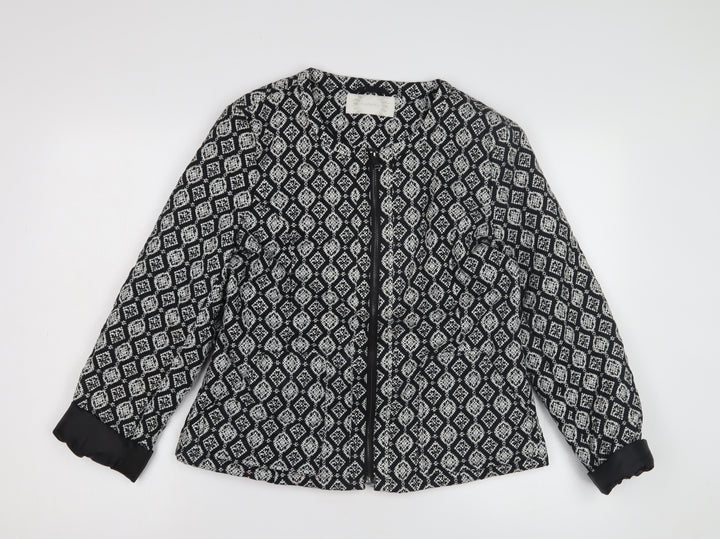 BHS Women's Black Argyle Jacket, Size 14, Cotton