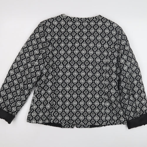 BHS Women's Black Argyle Jacket, Size 14, Cotton