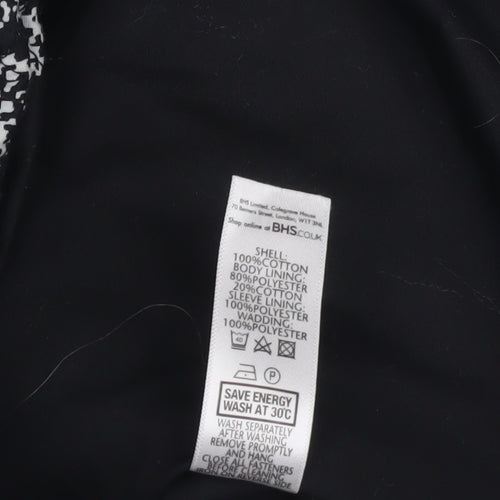 BHS Women's Black Argyle Jacket, Size 14, Cotton