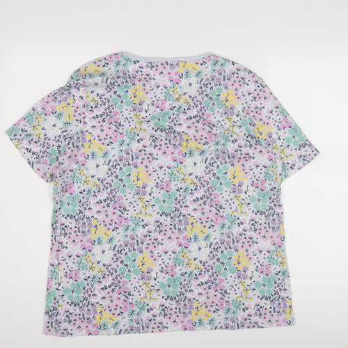 Damart Women's Multicoloured Floral T-Shirt Size 14