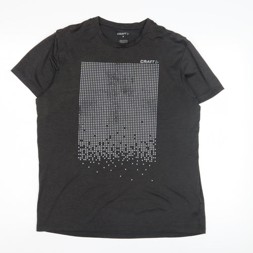 Craft Men's Black Graphic Print Medium T-Shirt