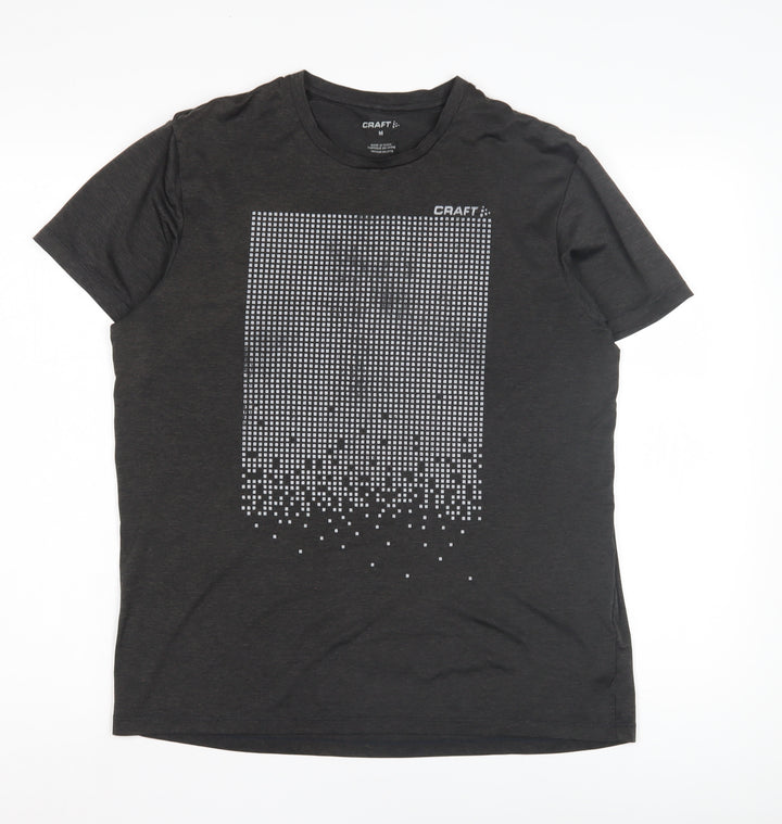 Craft Men's Black Graphic Print Medium T-Shirt