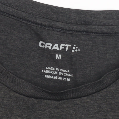 Craft Men's Black Graphic Print Medium T-Shirt