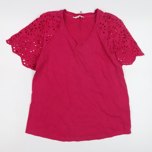 Marks and Spencer Women's Pink V-Neck Top