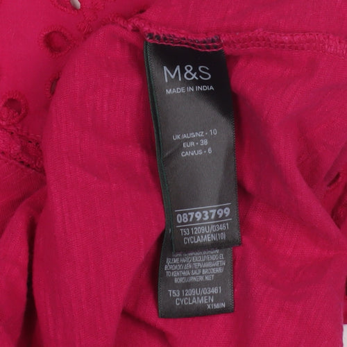 Marks and Spencer Women's Pink V-Neck Top