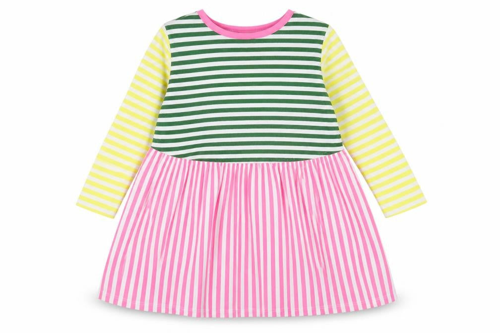 Front view of ASOS Women's Multicoloured Stripe A-Line Dress, size 12