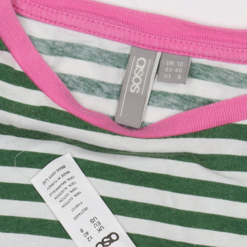 ASOS Women's Multicoloured Stripe A-Line Dress, Size 12