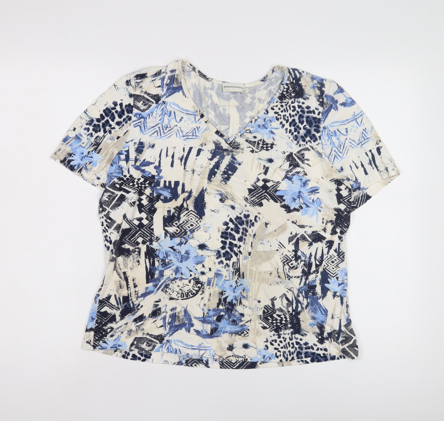Sommermann Women's Multicoloured Floral T-Shirt - Size 14