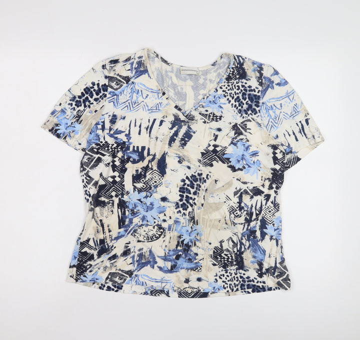 Sommermann Women's Multicoloured Floral T-Shirt - Size 14