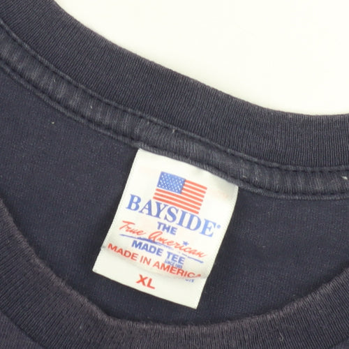 Bayside Men's XL Blue Graphic Patriotic T-Shirt