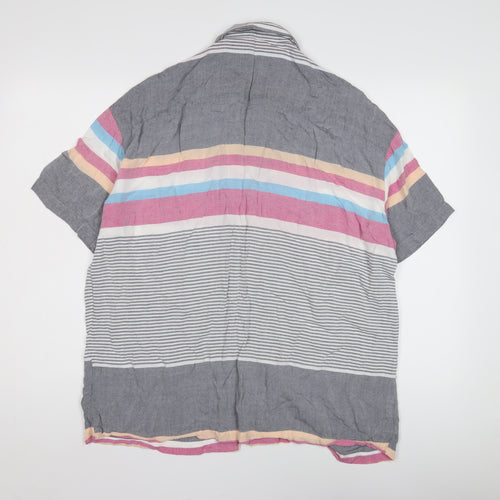 ZARA Men's Multicoloured Relaxed Fit Striped Shirt L