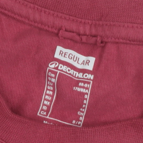 Decathlon Men's Red Crew Neck T-Shirt - Size S